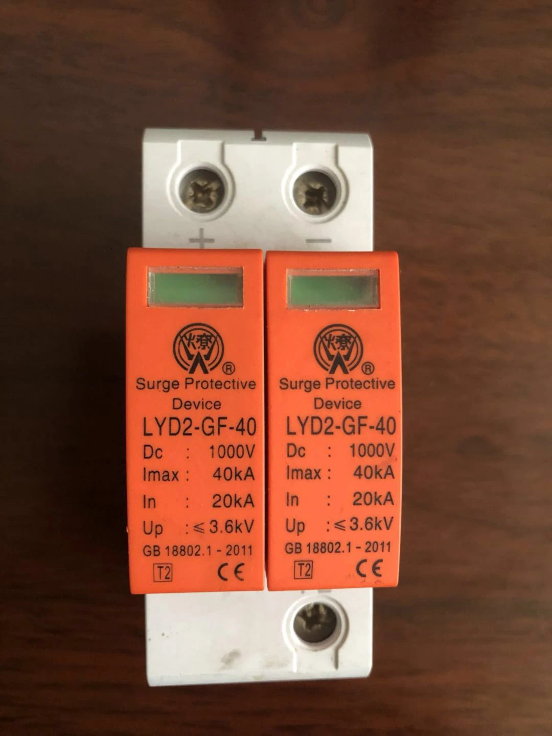 Dc 1000 в 800 в 500 В 20ка~ 40кА 2 P 2-полюсный Spd дом стабилизатор напряжения защитное Низковольтное разрядное устройство 35 мм din-рейка