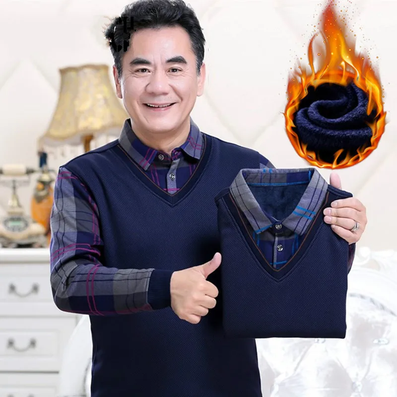 Осенне зимняя мужская термо Футболка мягкая бархатная Толстая теплая футболка с