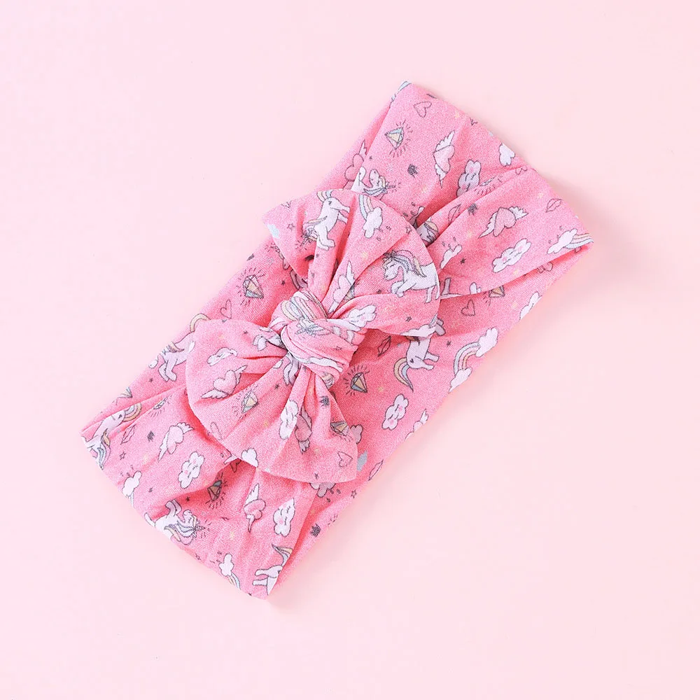 

6-color Cartoon Foreign Trade Hair Accessories Headband Nylon Baby Headdress Headband 3D Digital Bowknot Children Headband