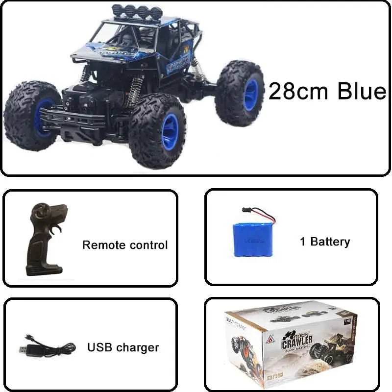 1:16 4WD автомобили RC автомобили обновленная версия 2,4G радиоуправляемые игрушечные машинки RC автомобиль высокоскоростные грузовики внедорожные Грузовики Игрушки для детей - Цвет: 28cm Blue