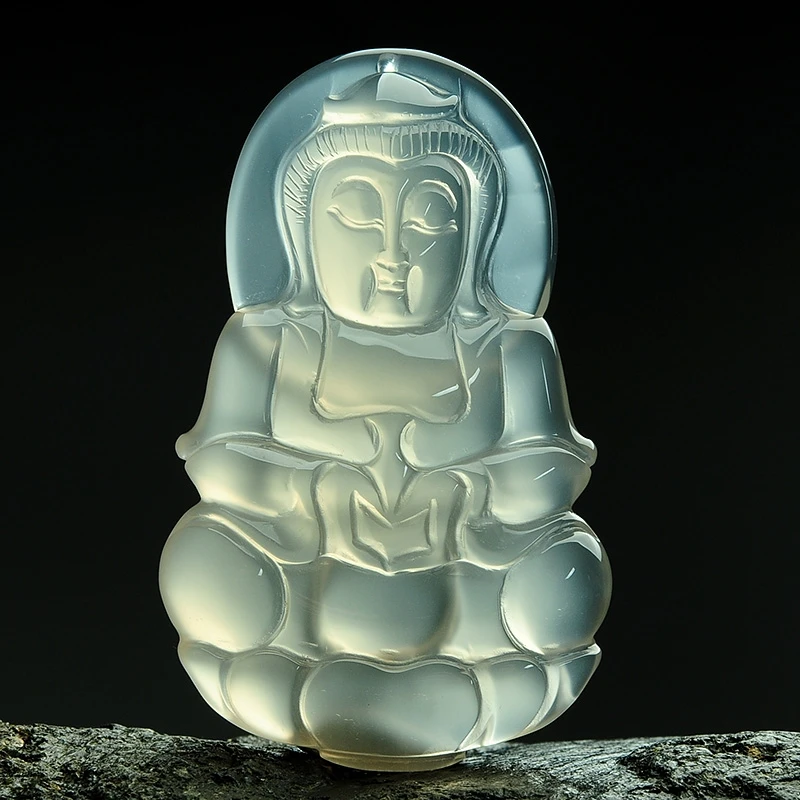 Натуральный нефрит австралийский лед миелин Гуаньинь США Нефритовый Кулон