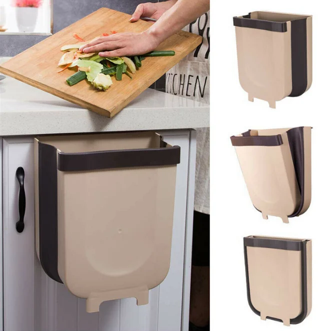 Настенная Складная мусорная корзина кухонный шкаф дверь шкафа подвесная машина