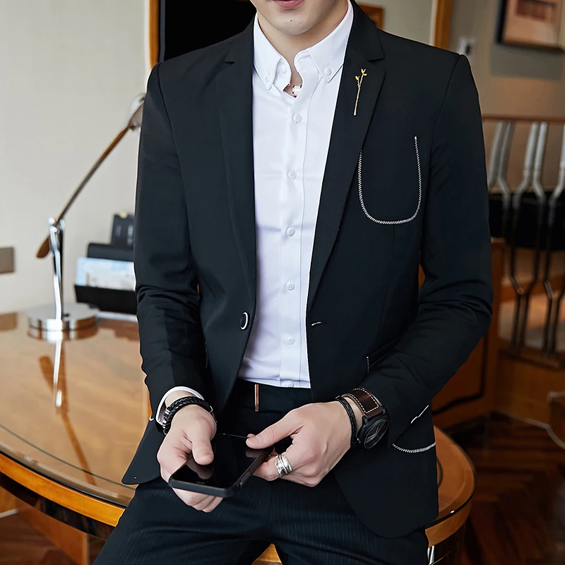 2020 для мужчин Сезон весна-осень Новый Блейзер Пальто/модный дизайн пошив