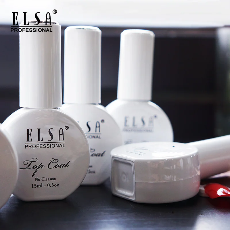 ELSA 15 мл основа для ногтей и верхнее покрытие УФ-светодиодный замачиваемый сверху