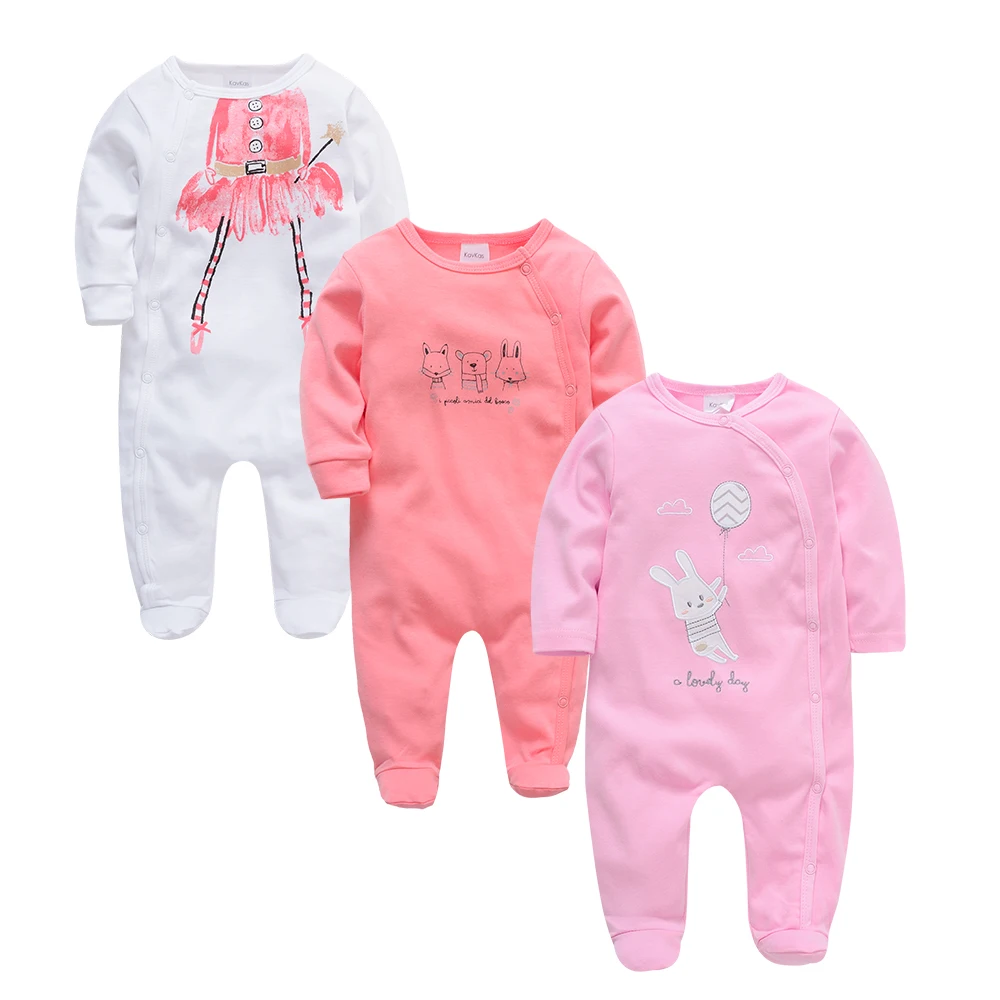 2020 3 шт./лот одежда для маленьких девочек осенне-летний хлопковый комбинезон