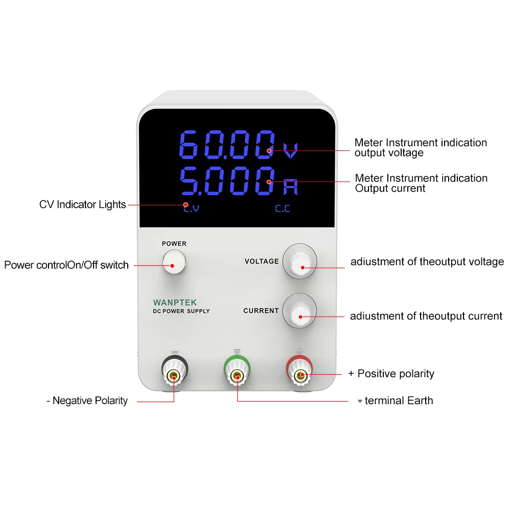 

Регулируемый источник питания постоянного тока Gps605d, 30 В, 60 В, 5 А, 10 А, импульсный источник питания для обслуживания ноутбуков и телефонов, SUSWE