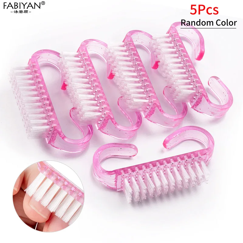 5Pcs random color 5/10 шт Нейл-арт пластиковая щетка для чистки инструменты для нейл-арта Маникюр чистый профессиональный салон набор «сделай сам»,, Новинка - Цвет: 5Pcs random color