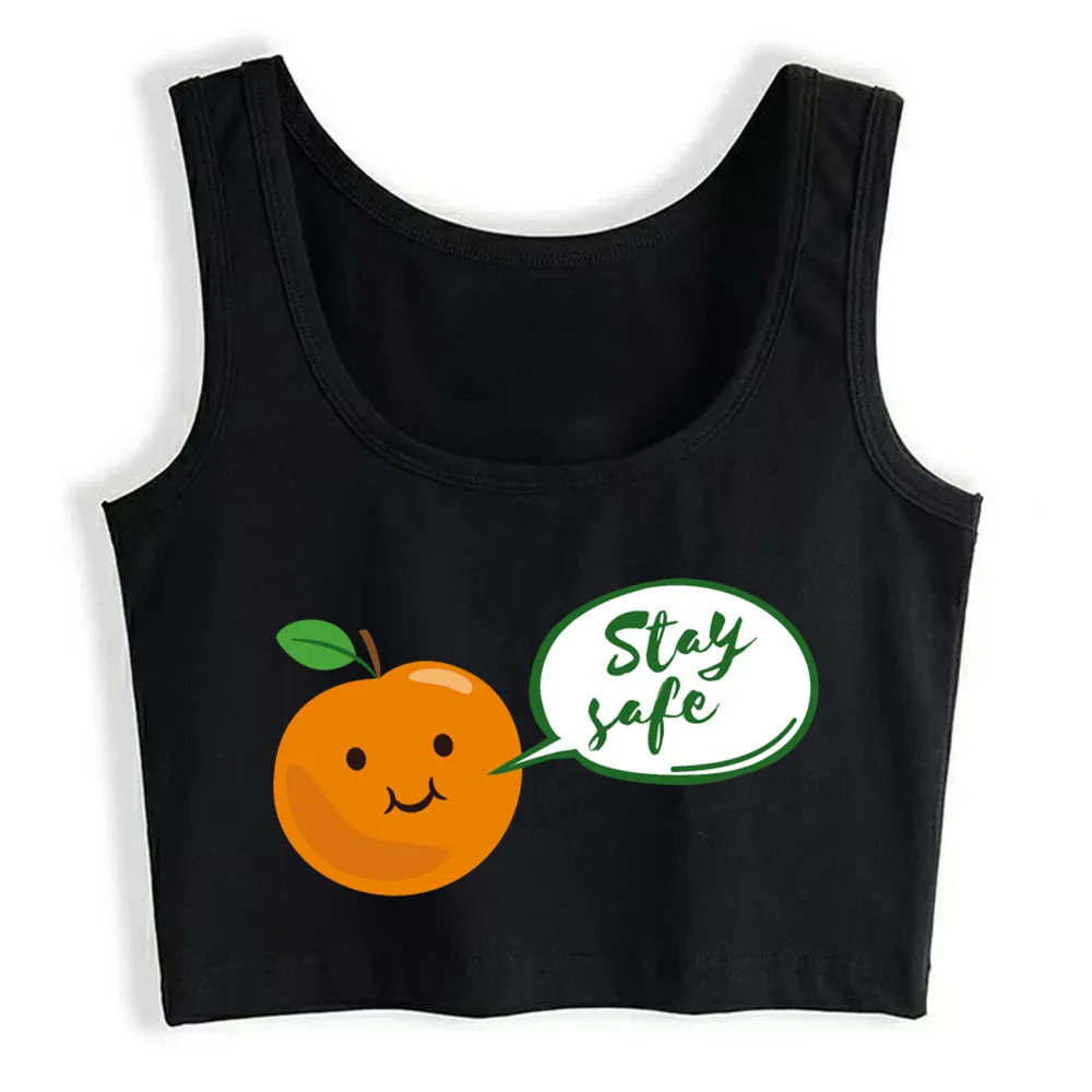 

Crop Top Women Stay Safe With A Orange Harajuku Tank Top Women Sleeveless Women Clothes