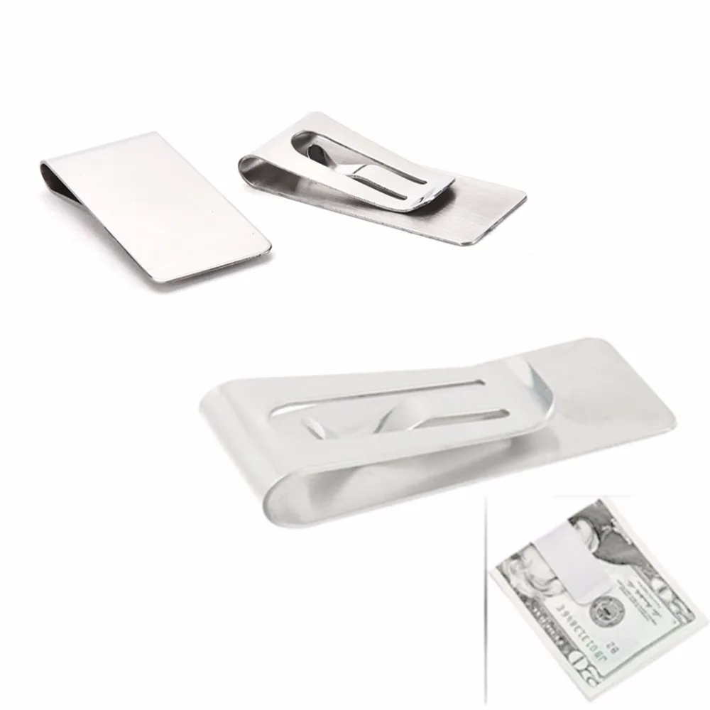 

1pc Stainless Steel Portable Slim Money Clip Men Cash Holder Wallet Mens Holder Pocket Woman Cash Bills