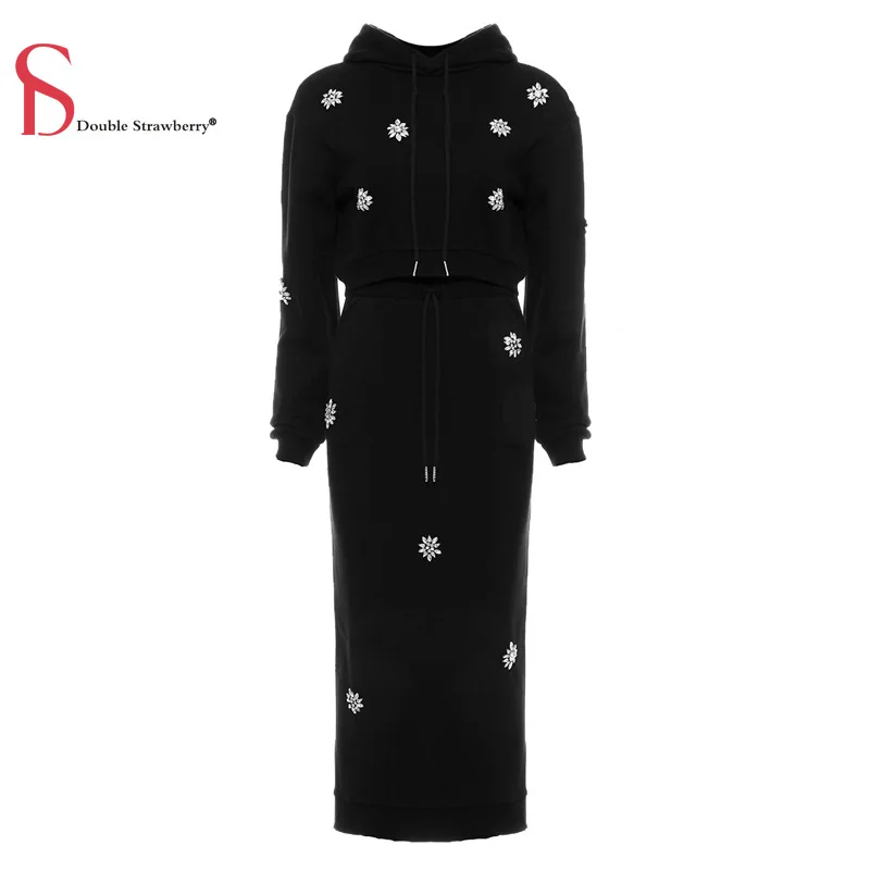 Двойной клубники Heavy Industry Стразы для ногтей дрель с капюшоном свитер