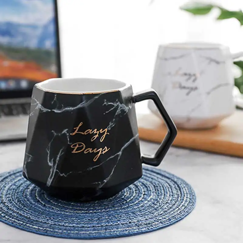 Кружка в скандинавском стиле с мраморной текстурой 450 мл | Дом и сад