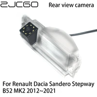 zjcgo car rear view reverse backup parking reversing camera for renault dacia sandero stepway b52 mk2 20122021