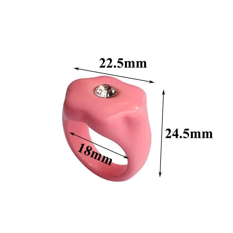 

Three-dimensional Flower Ring Korean Style Solid Color Simple All-match Finger Decoration Fashion Resin Ring For Women Girls