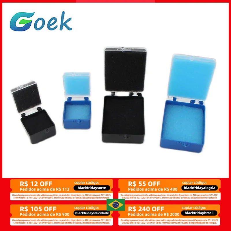 

10pcs 1or2inch Dental Implant Storage Box With Sponge Denture Plastic Tooth Box Blue Black Dentistry Tool Laboratory