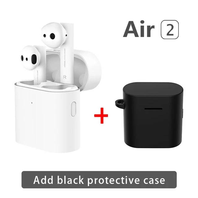 air 2 add black case Xiaomi Air TWS гарнитура Bluetooth беспроводные наушники стерео ANC переключатель ENC автоматическая пауза Tap управление Airdots Pro - Цвет: air 2 add black case