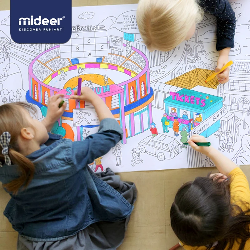 MiDeer Рисование игрушки детская живопись прокрутка 10 м гигантская тема сцен