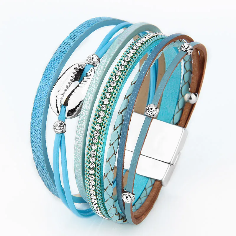 Женский многослойный браслет IF YOU Fashion из кожи женское Ювелирное Украшение 2019 |