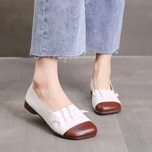 Sapatos casuais femininos novas cores combinando costura retro shoesflat fundo macio wear resistantshoes fashioncasual mulher sapatos planos (2)