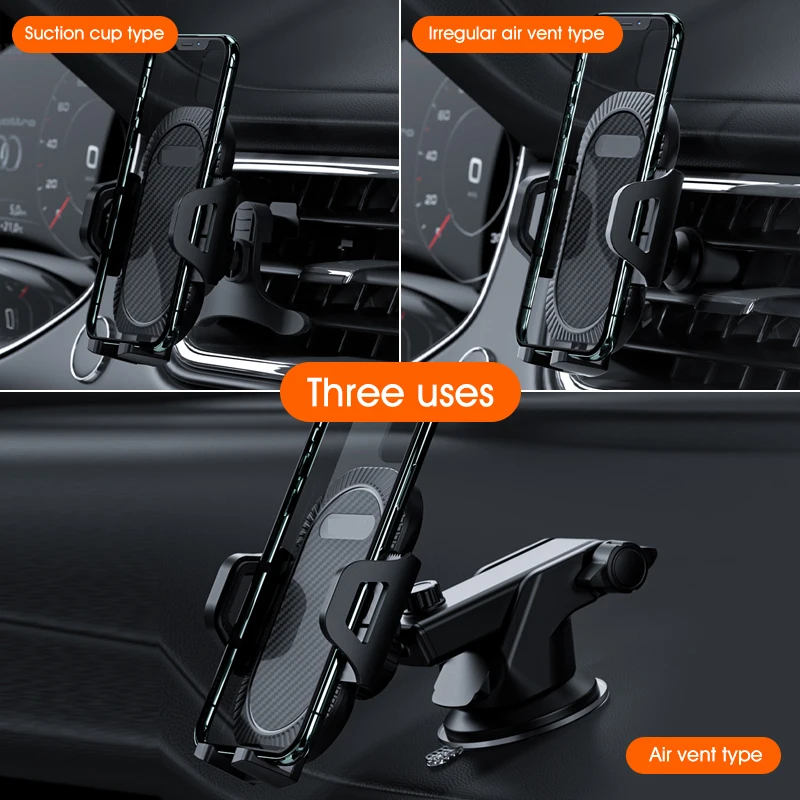 sucker car phone holder mobile phone holder stand in car no magnetic gps mount support for iphone 13 12 pro xiaomi samsung free global shipping