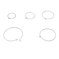 50pcslot 316l stainless steel wire hoop earring steel tone round 20mm 25mm 30mm blank circle earring hoop for diy jewelry make