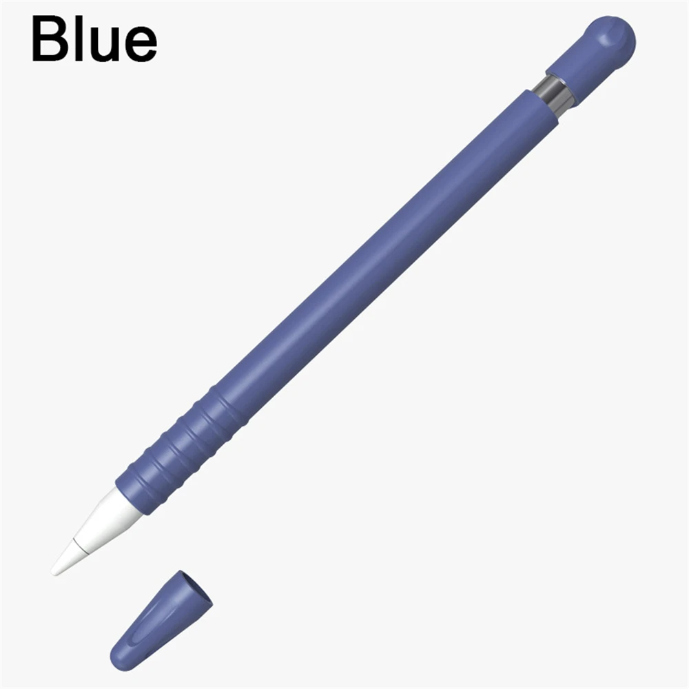 blue Мягкий силиконовый чехол с наконечником, чехол с наконечником, держатель кабеля, адаптер, соединительный ремень, не теряется, для Apple Pencil 1 iPad Pro - Цвета: blue