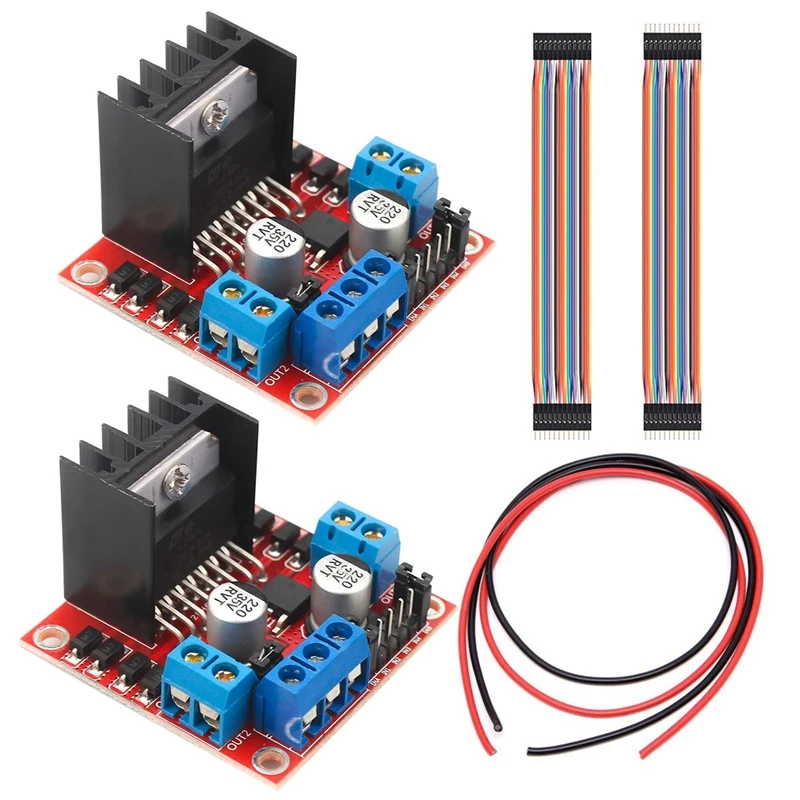 

2 PCS L298N Motor Drive Controller Board DC Dual H-Bridge Robot Stepper Motor Control and Drives Module for Arduino