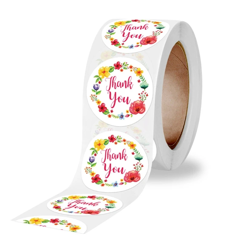 

500pcs Thank You Stickers Handmade Round Seal Label for Candy Gift Box Packaging