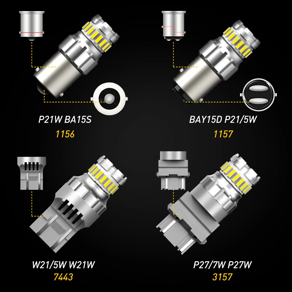 2x P21/5W BA15S P21W светодиодный Canbus 7440 W21W W21/5W светильник BAY15D для Ford Mondeo Mk3 Focus 2 MK2 MK1 MK5