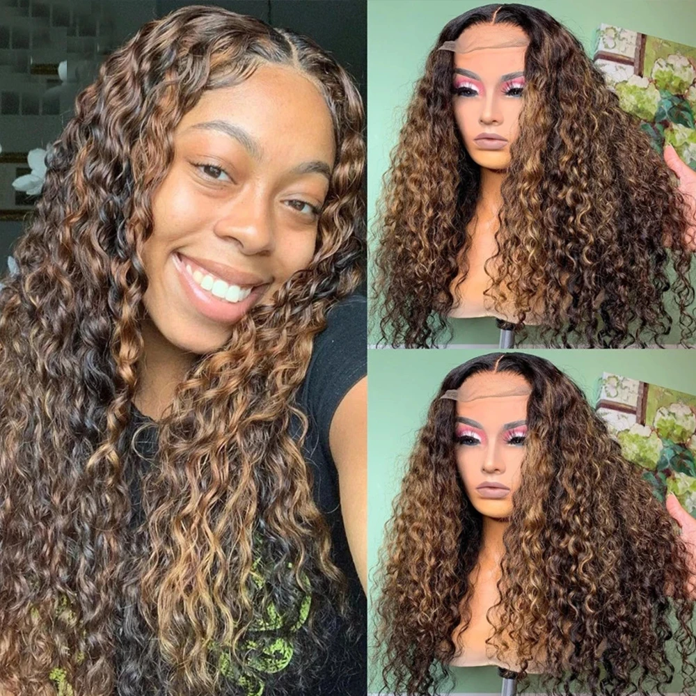 

Mongolia Brown Strawberry Blonde Curly Silk Top Full Lace Human Hair Wig With Prepluck Glueless13x6 Lace Front 360 Frontal Remy