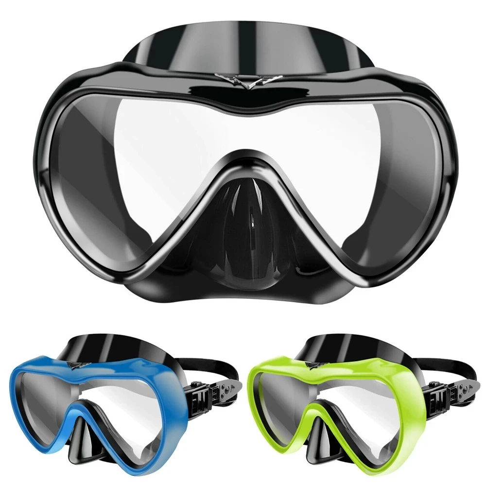 Underwater Scuba Diving Mask Anti Fog Snorkel Tempered Glass Swimming Goggles Glasses Adults Professional Diving Half Face Masks
