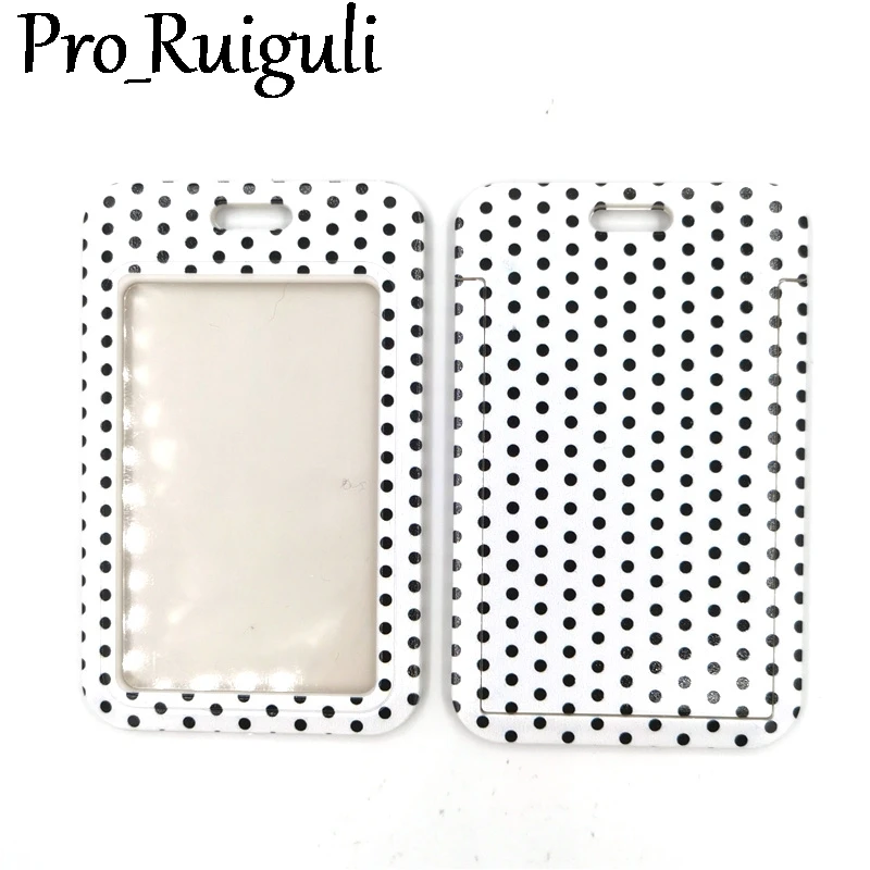 

Black White Wave Point Lanyard Credit Card ID Holder Bag Student Women Travel Card Cover Badge Car Keychain Decorations