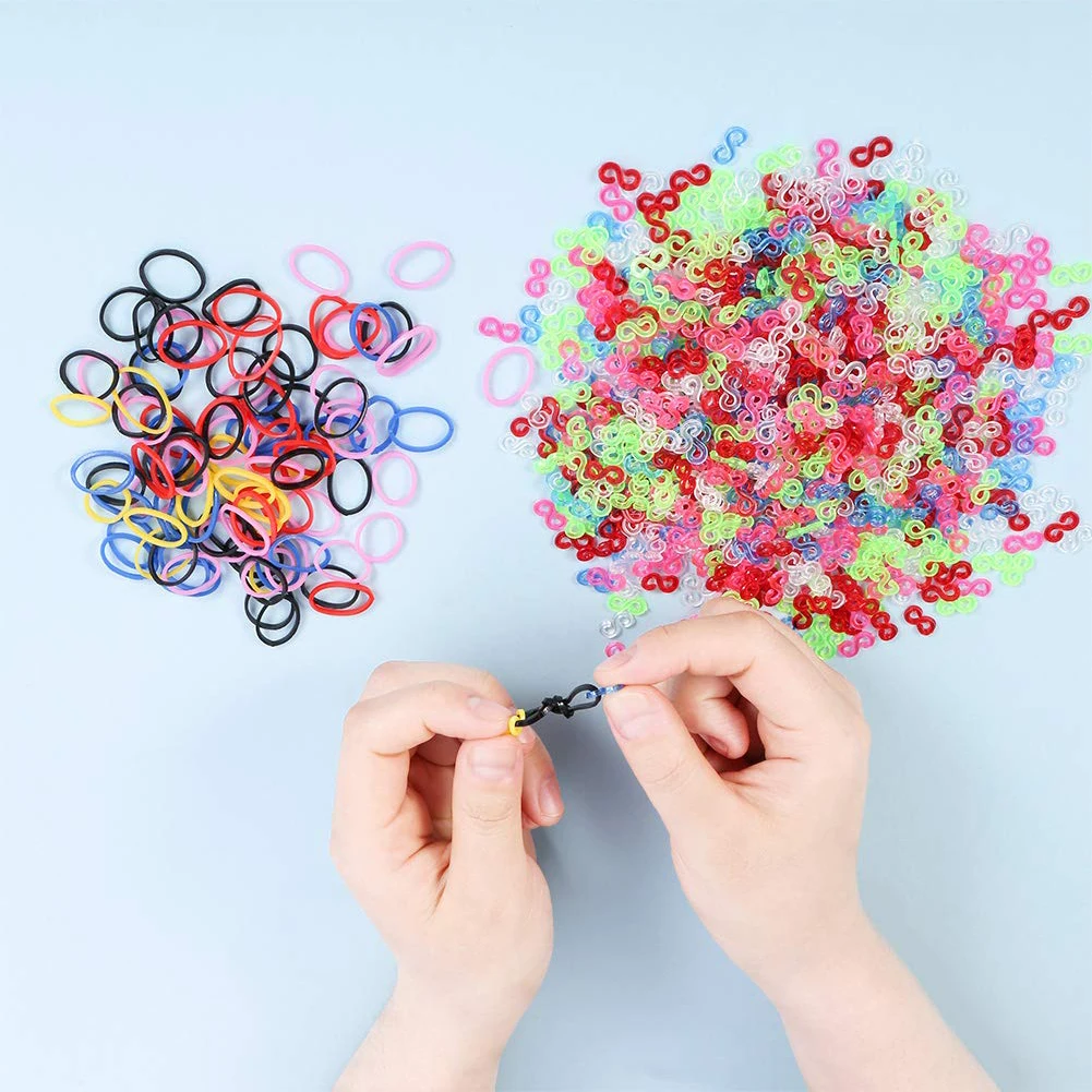 

125Pcs Loom S Clips Rainbow Colored Refill S-Clips for Connecting Loom Band Jewelry Bracelets Making Tool