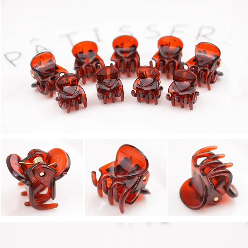 10 шт. смешанные маленькие заколки для волос пластиковые черные мини зажимы