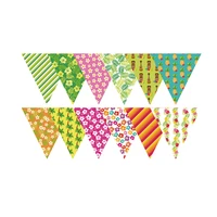 summer beach hawaii party decorations triangles tropical plant banners hanging bunting beach party favors supplies