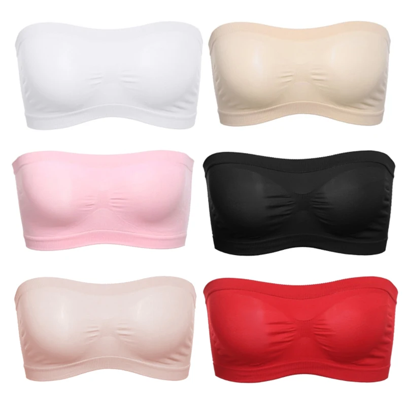 Women Seamless Tube Top Breathable Strapless Bandeau Bra Underwear without Pad One-piece Lingerie Femal Wire Free Intimates -OPK | Женская