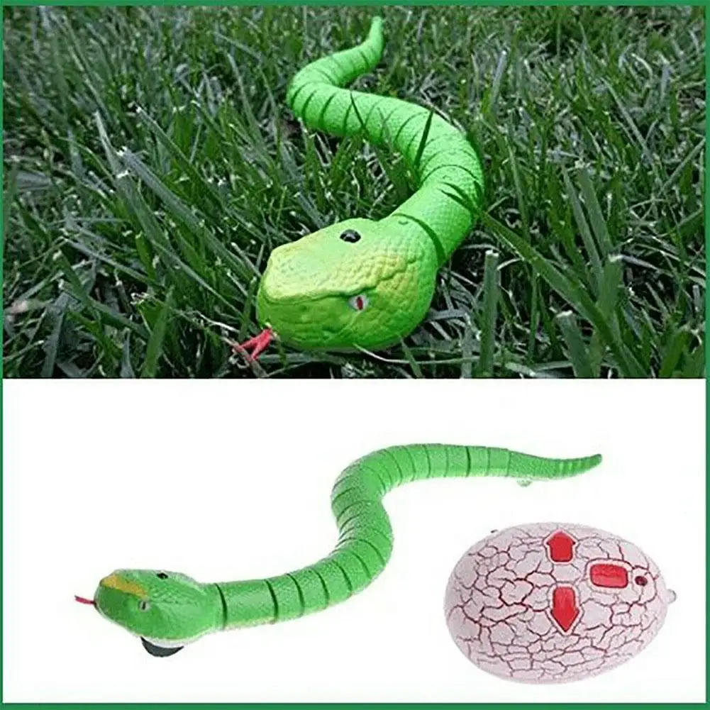 Serpiente de juguete con Control remoto por infrarrojos para ni&ntilde;os, serpiente, gato, huevo, Cascabel, truco de Animal terror&iacute;fico, juguetes divertidos, regalo novedoso-4