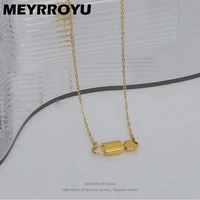 meyrroyu stainless steel new romantic gold color lock key pendant necklace for women chain 2021 trend party gift fashion jewelry