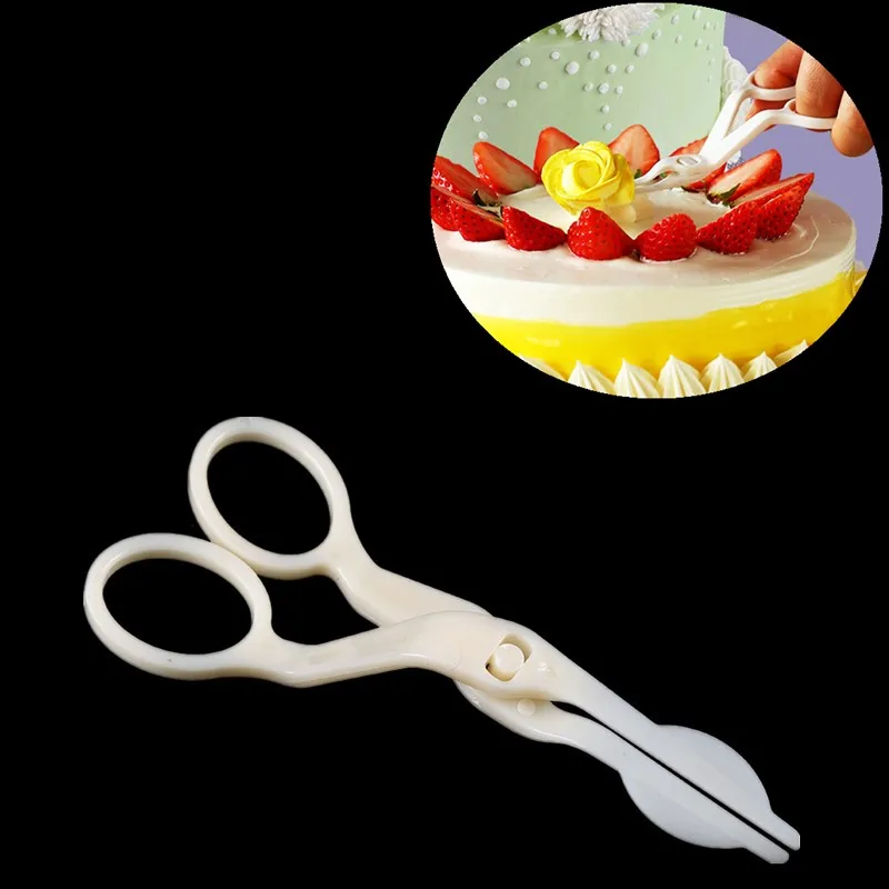 

Piping Flower Scissors Icing Sugar Craft Fondant Cake Decoration Baking Pastry Tool Plastic Move Scissor Clip Cream Transfer