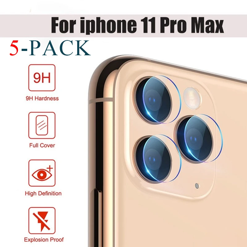 

Защитное стекло для камеры Iphone 11, X, XS, 11 Pro Max, XR, 7, 8, 6s Plus, закаленное, 5 упаковок