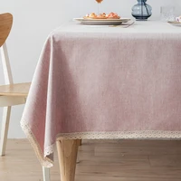 nordic rectangular tablecloth waterproof oil proof and scald proof disposable cotton linen lace desk simple table runner 8 color