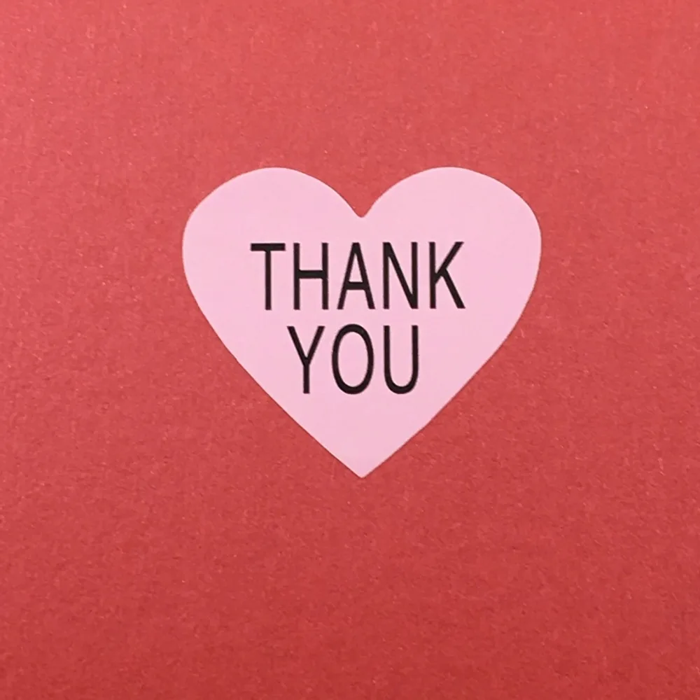 Бумажный стикер этикетки в форме сердца &quotспасибо&quot печать наклейки s для