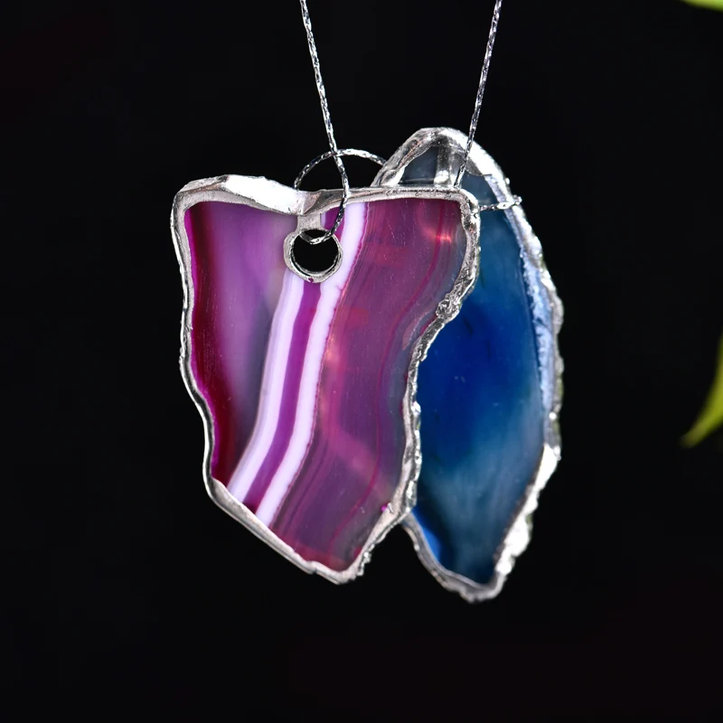 1 шт. кулон с натуральным кристаллом агата и минералом|Камни| |