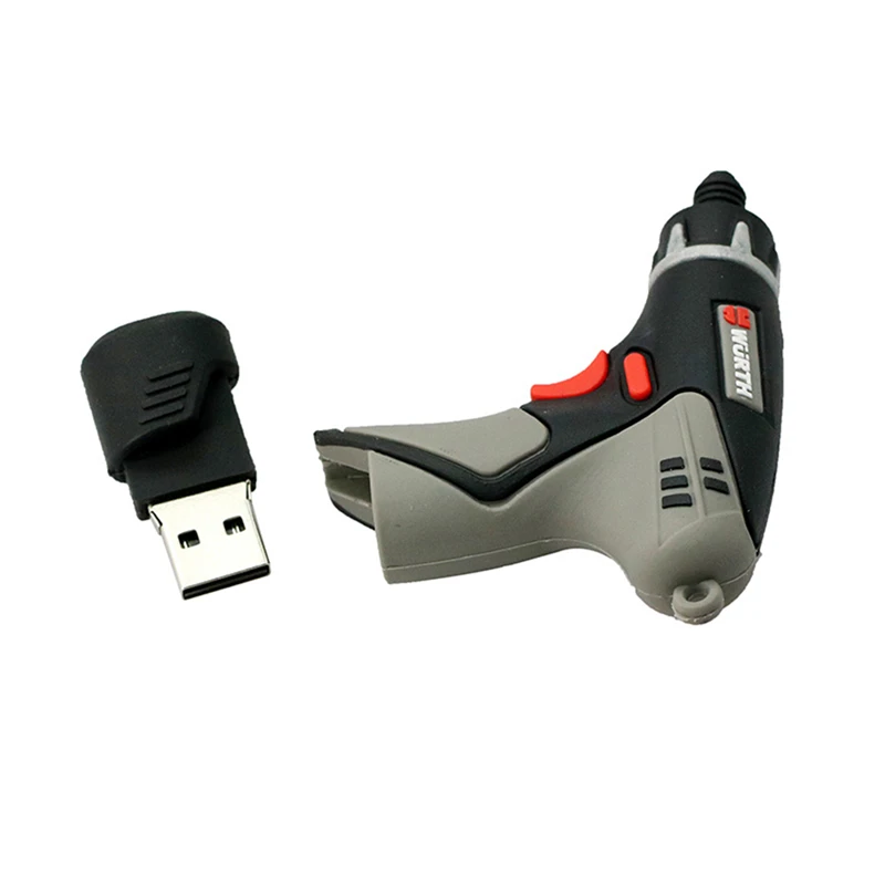 Мультяшный инструмент, карта памяти, диск, электрическая дрель, usb флеш-накопитель, флешка, 256 ГБ, 128 ГБ, USB 4, 8, 16 ГБ, память для ключей, 32 ГБ, 256 ГБ