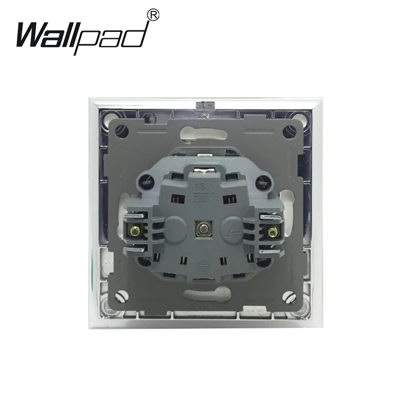 Металлический 16A ЕС розетка с защитой от пыли Кепки Wallpad 86*86 мм 110 V-240 V AC серебристого металла Панель стены Питание 16A штепсельная розетка с когтями