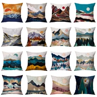 mountain abstract painting pattern pillow case home sofa pillow cushion cover square pillowcase bedroom hotel car decoration