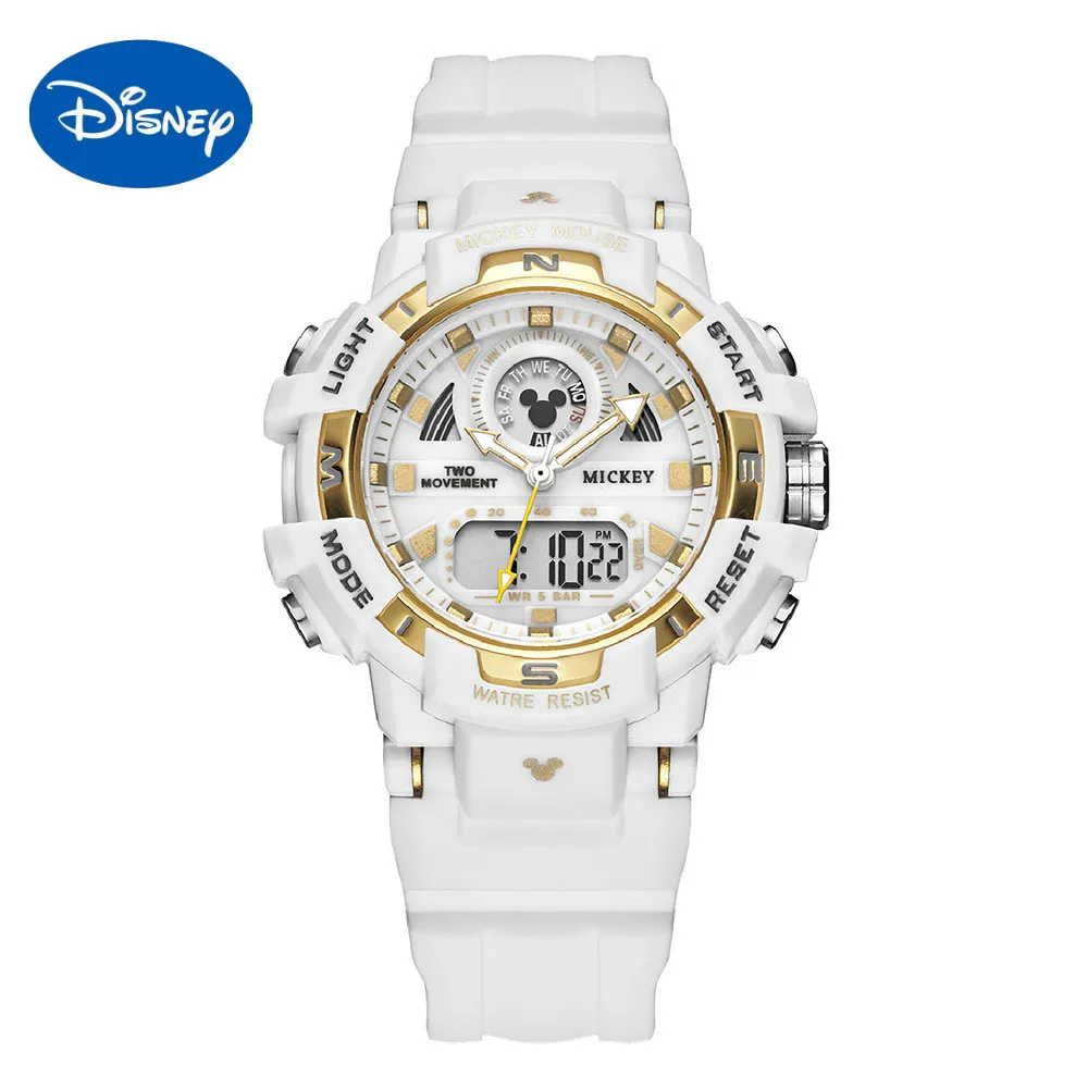 

Оригинальные детские часы Disney, крутые многофункциональные электронные часы с двойным дисплеем, водонепроницаемые светящиеся студенческие...