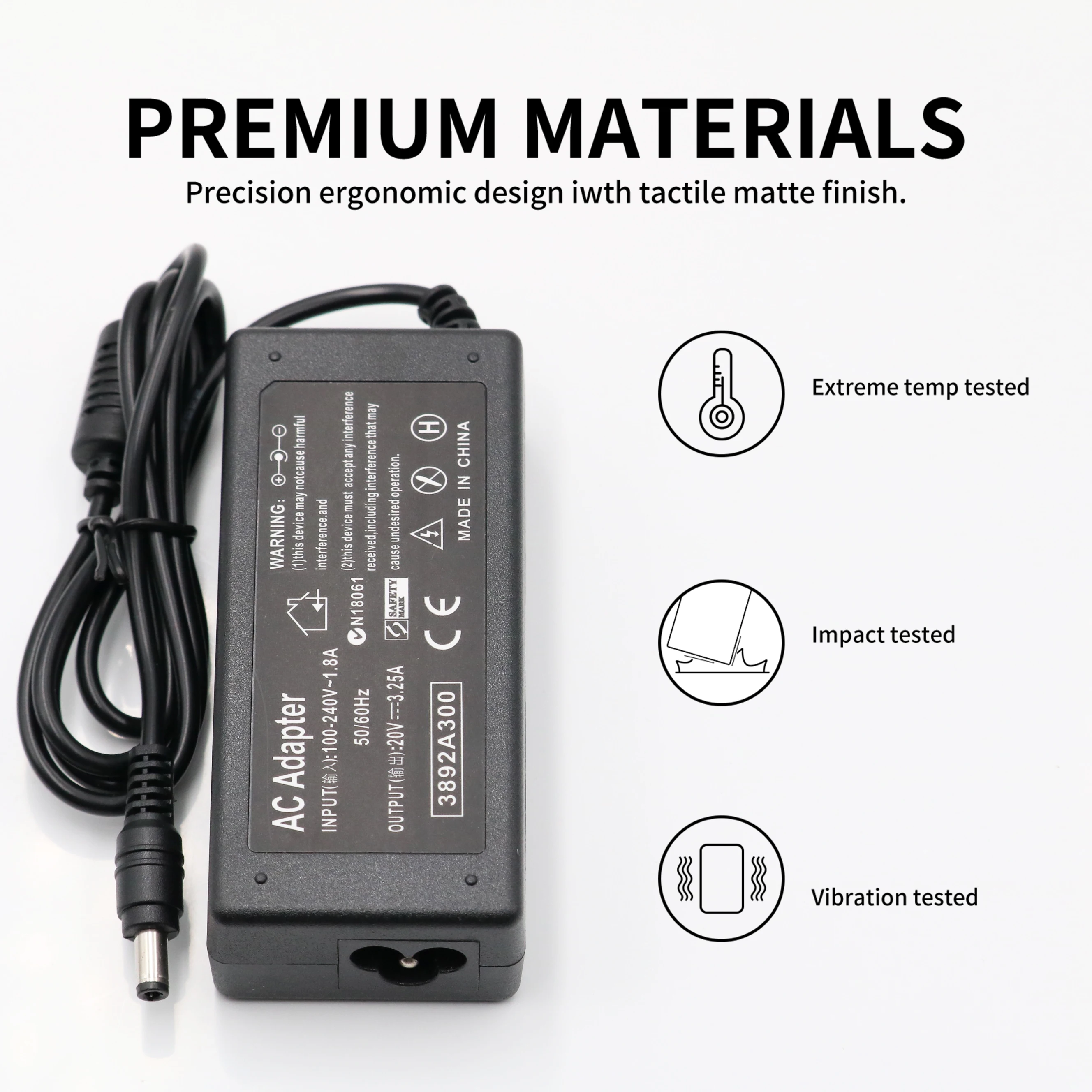 

AC Adapter Laptop Charger 20V 3.25A 5.5*2.5mm For Lenovo IBM B470 B570e B570 G570 G470 Z500 G770 V570 Z400 P500 P500 Series