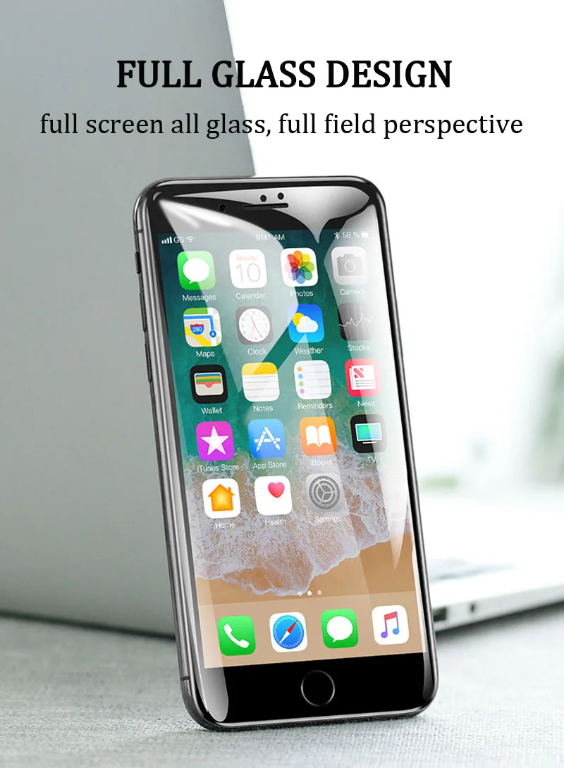5D закругленные края полное покрытие Защитное стекло для iPhone X 7 8 6 6S Plus закаленное защитное стекло для экрана для iPhone 11 Pro Max XR стекло