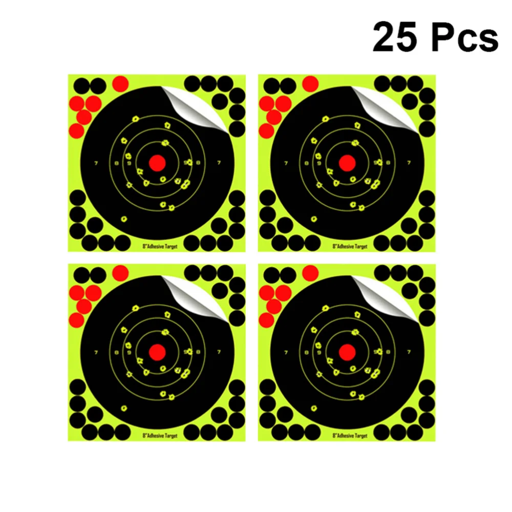 

25pcs Fluorescent Shooting Target Paper Stickers Adhesive Arrow Darts Aiming Stickers (Random Color)