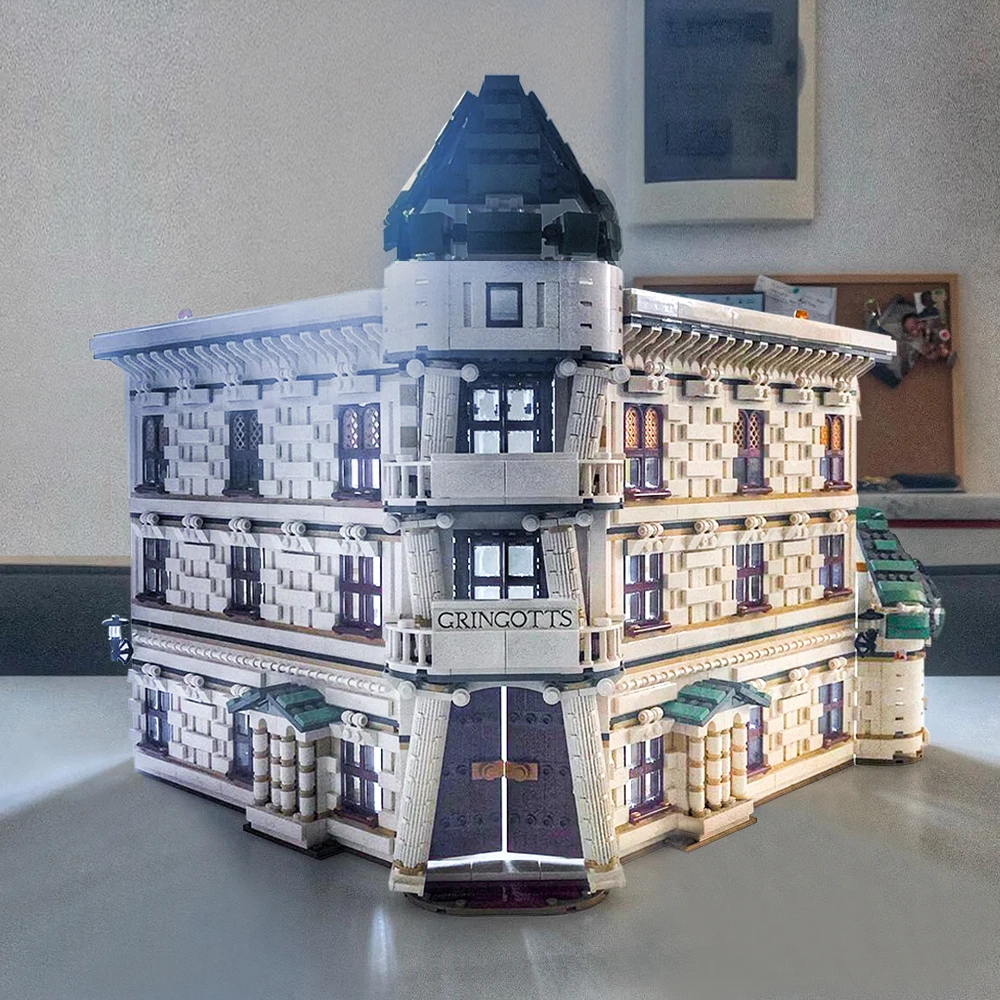 Идеи эксперт Харрис уличный вид дом Diagon Alley Gringotts Bank кубики модульная модель из